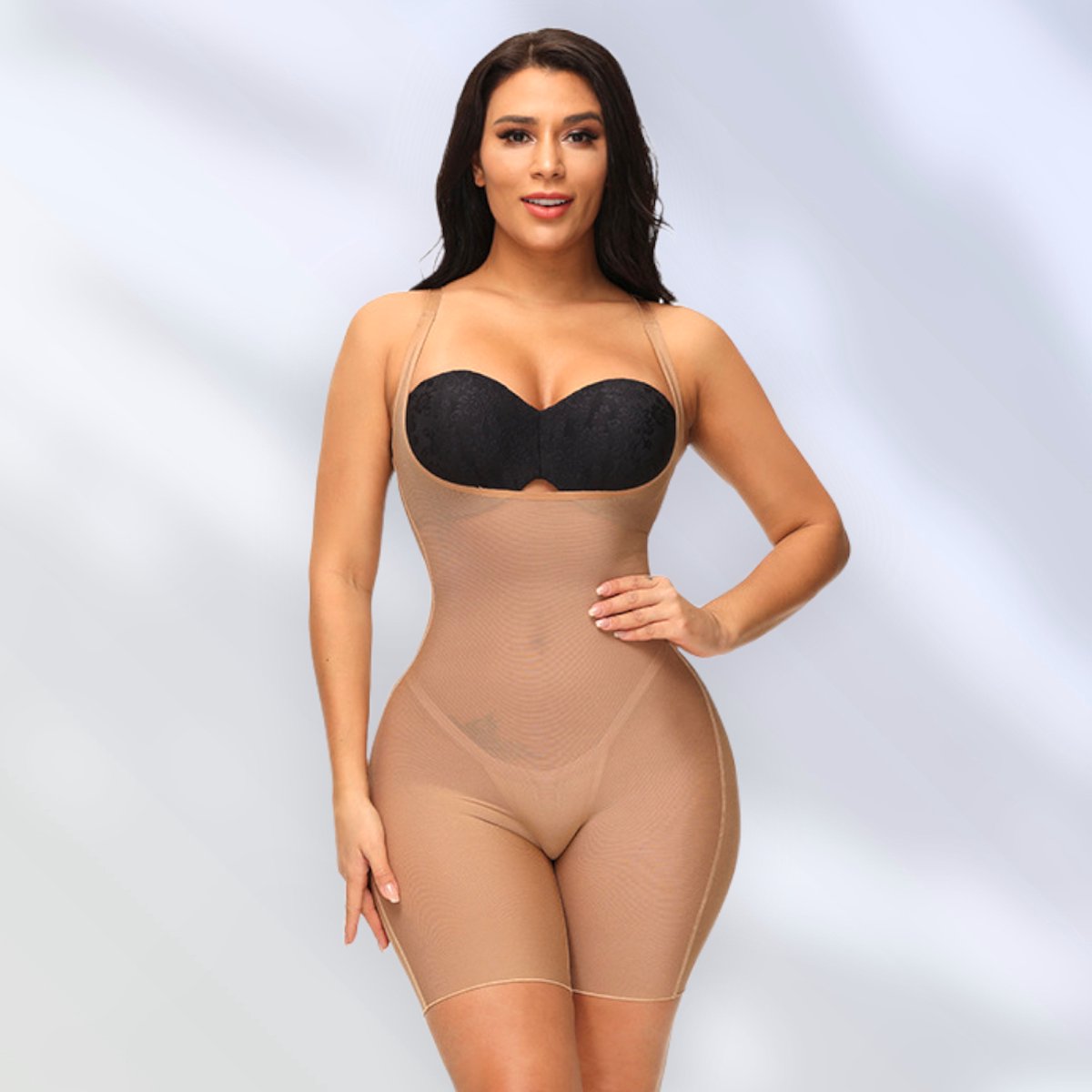 Wow Peach - Seamless Slimming Bodysuit - Body Shaper - Shapewear - Corrigerende Body - Work out - Afslank - Nude - Medium