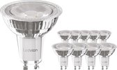 Ledvion Set van 10 LED Lamp, Dimbare LED Lamp, Verlichting, Plafondlamp, Inbouwspot, 5W, 65000K, 345 Lumen, Full Glass, GU10, Voordeelpak