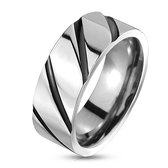 Ring Heren - Ring Heren - Ringen Mannen - Ring Mannen - Titanium Ring - Herenring - Mannen Ring - Zilverkleurig - Zilverkleurige Ring - Velvet