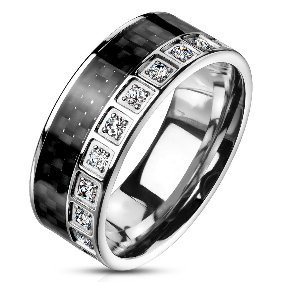 Ace - Ring Heren - Zwarte Ring - Ring Zwart - Dames Ring - Ring Mannen - Mannen Ring