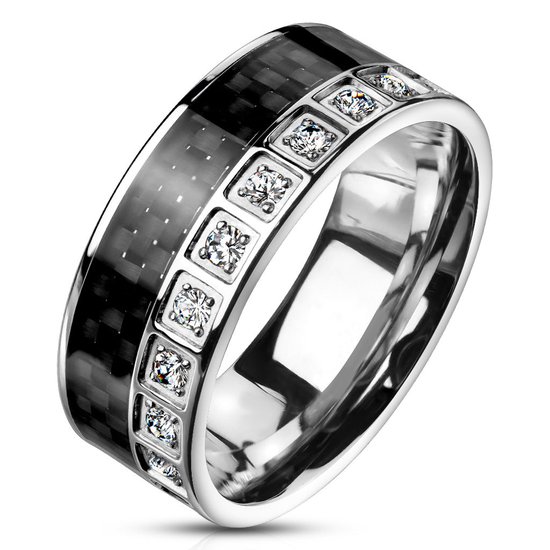 Ring Heren - Ring Heren - Herenring - Ringen Mannen - Heren Ring - Ring Mannen - Herenring - Mannen Ring - Zilverkleurig - Zilveren Ring - Ace
