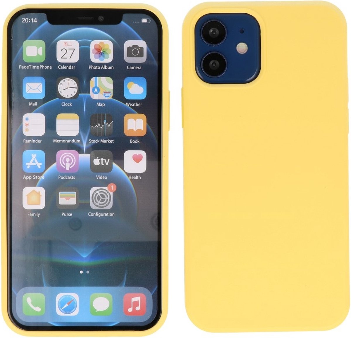 Hoesje 2.0mm Dikke Siliconen Back Cover Kleur Geel geschikt voor Iphone 13 Mini