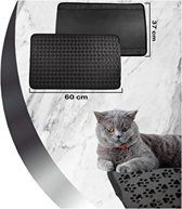 Lavida Home - Kattenbakmat - Grit Opvanger - 37 x 60 cm - Dubbele laag & Waterdicht - Katten mat - Katten mat met opvangruimte voor Grit - Katten mat - Kat benodigdheden - Kitten - Gritmat voor poes - Grijs