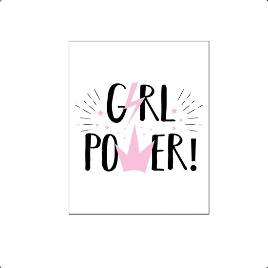 PosterDump - Girl power ! roze teksten - Baby / kinderkamer poster - Teksten / motivatie poster - 40x30cm