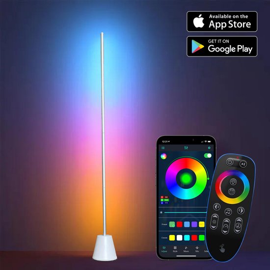 Lampadaire HappyLEDS RGB - Lampadaire moderne - Lampe sur pied Salon -  Lampe LED -... | bol.com