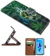 Huawei P20 Lite Hoesje Wallet Case Cannabis