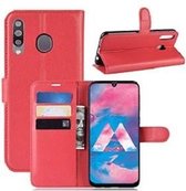 Samsung M30 Hoesje Wallet Case Rood