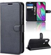 Samsung A40 Hoesje Wallet Case Zwart