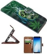 Samsung A5 2018 Hoesje Wallet Case Cannabis