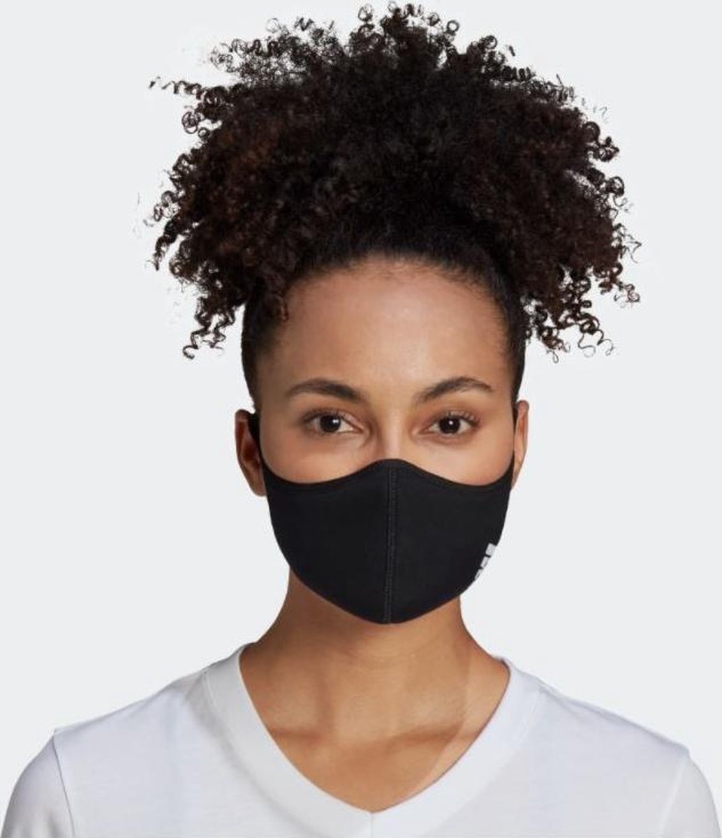 ADIDAS Mondkapje 3-pack - Junior/Senior - zwart - maat: M/L - | bol.com