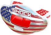 Shock Doctor Max AirFlow 2.0 LG | kleur White Red Chrome Silver Flag| mondbeschermer, bitje, gebitsprotectie | meerdere sporten | American football|