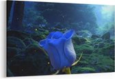 Schilderij - Blauwe bloem — 90x60 cm