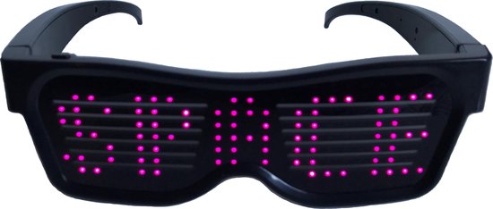 Victop LED Party Bril - Programmeerbare Bluetooth Oplichtende Rave Bril Met Animatie
