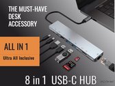 8-in-1 USB-C Hub- USBC Hub Hdmi- Voor elk apparaat met usb-c- Type-C Kabel naar 4K UHD HDMI- LAN Ethernet- Thunderbolt 3- USB 3.0