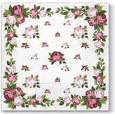 Tete à Tete Elegant Roses Frame papieren servetten