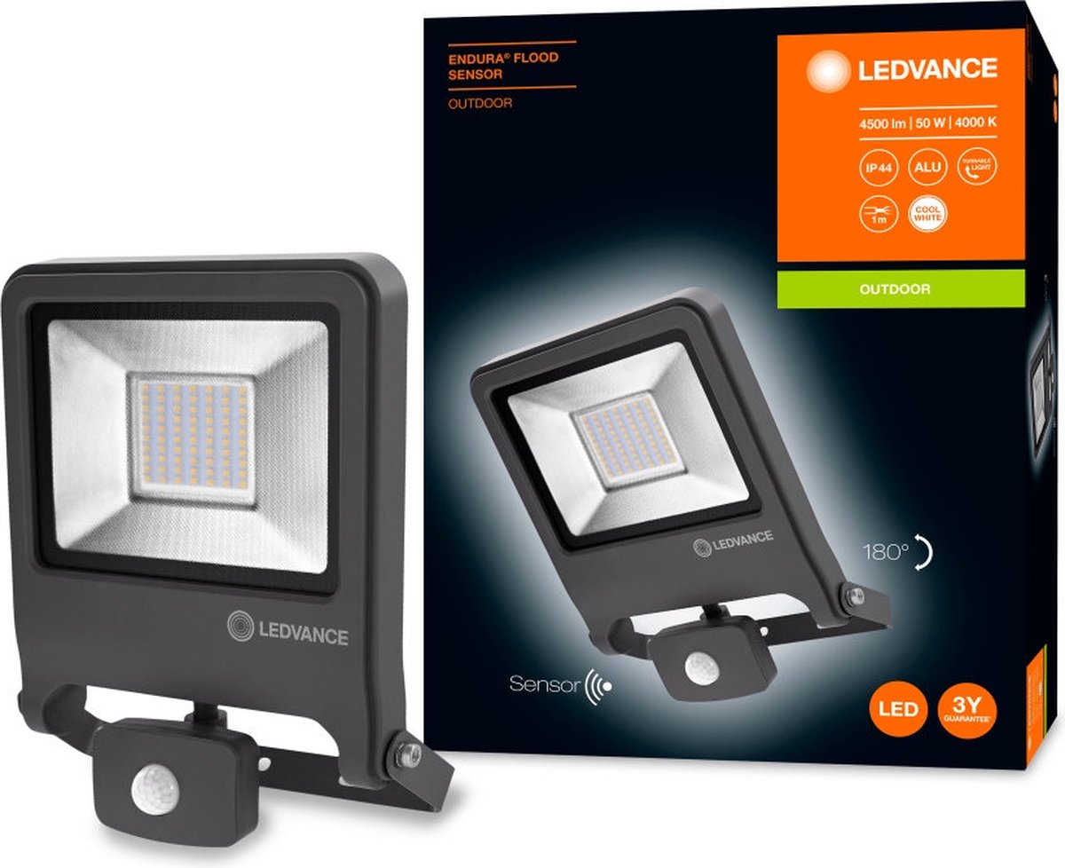Osram Ledvance LED Schijnwerper - Endura Flood 50W en Sensor 840DG - 4000K  - Wit Licht... | bol.com
