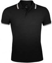 SOLS Heren Pasadena getipt korte mouw Pique Polo Shirt (Zwart/Wit)