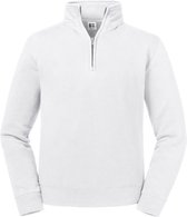 Russell Heren Authentieke Zip Neck Sweatshirt (Wit)