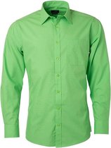 Chemise à manches longues en popeline James and Nicholson hommes (vert citron)
