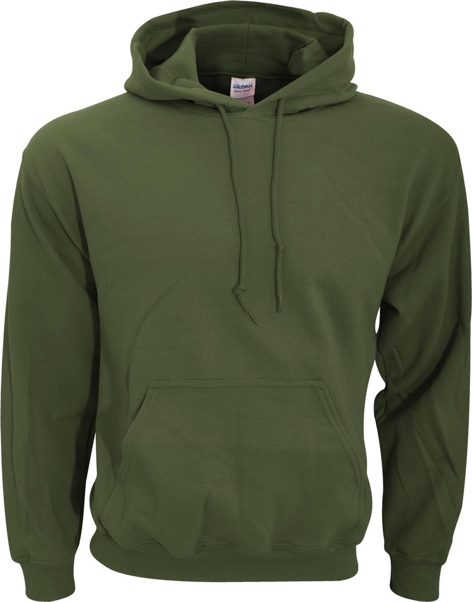 Gildan Zware Blend Volwassen Unisex Hooded Sweatshirt / Hoodie (Militair Groen)