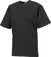 Russell Europa Heren Klassiek Zwaargewicht Ringspun Korte Mouwen T-Shirt (Zwart)
