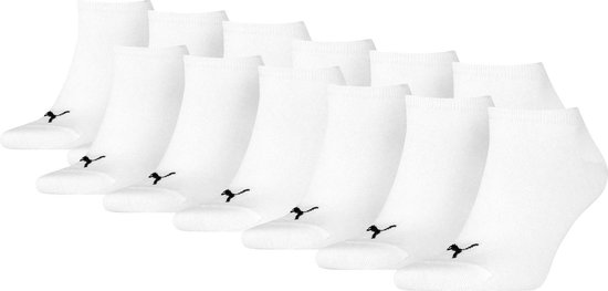 Puma Sneaker Plain (12-Pack)  Sokken - Maat 47-49 - Unisex - wit/zwart