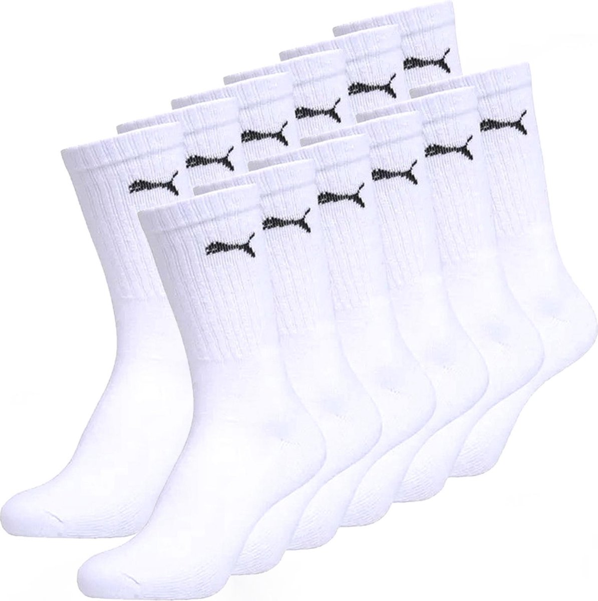 Puma Sport Crew 12-Pack Sokken Unisex Wit