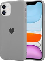 Sweetheart silicone hoesje geschikt voor Apple iPhone 11 - grijs