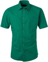 James and Nicholson Herenshort Poplin Shirt met korte mouwen (Iers Groen)