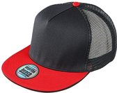 Myrtle Beach Volwassenen Unisex Pro Mesh 5 Panel Cap (Zwart/Rood)