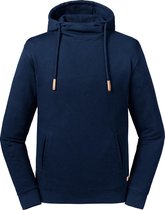 Russell Volwassenen Unisex Pure Organic High Collar Hooded Sweatshirt (Franse marine)