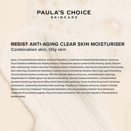 Paula's Choice RESIST Anti-Aging Clear Skin Nachtcrème - Gecombineerde & Vette Huid - 50 ml - Paula's Choice