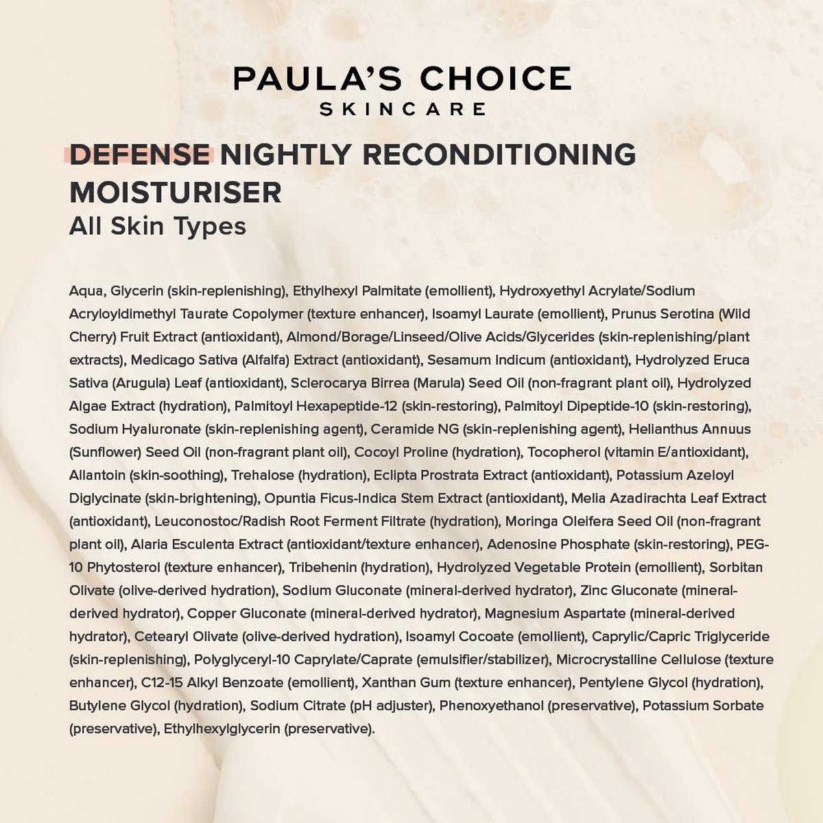 Paula's Choice Defense Lichte Nachtcrème met Peptiden 15 ml