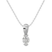 AËLRA 14K wit gouden dameshanger, 0.10 ct natuurlijke ronde solitaire diamant