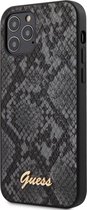 iPhone 12/12 Pro Backcase hoesje - Guess - Slangenprint Zwart - Kunstleer