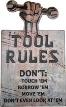 Signs-USA - Tool Rules - panneau mural en métal - règles d'outillage - version patinée - 35 x 58 cm