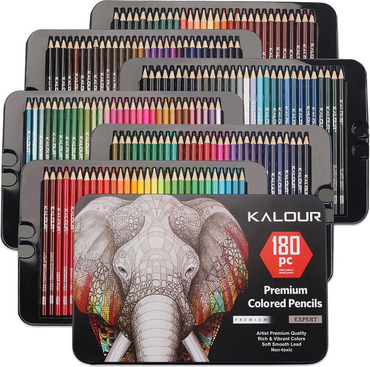 crayons dart professionnels pour livres à colorier dessin croquis ombrage 180 pièces ensemble de crayons de couleur pour enfants et adultes 