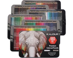 Kleurpotloden voor Volwassenen en Kinderen - 180 Stuks – Professioneel Tekenset - Uitgebreide Art Set - Met Kleurcodes