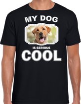 Labrador retriever honden t-shirt my dog is serious cool zwart - heren - Labradors liefhebber cadeau shirt 2XL