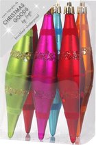 18x Pendentifs de Noël en plastique glaçons Boules de Noël colorées 15 cm - Incassable - Décorations pour Décorations pour sapins de Noël Décorations de Noël