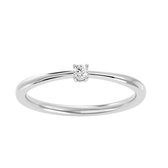 AËLRA 14K wit gouden damesring, 0.05 ct natuurlijke ronde solitaire diamant