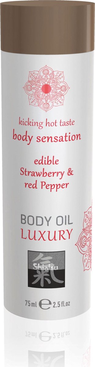 Goedkoopste Shiatsu Luxe Eetbare Body Oil - Aardbei & Rode Peper