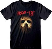Friday The 13th Heren Tshirt -XL- Mask Zwart