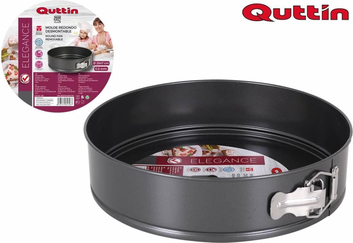 Quttin springvorm van doorsnee 28 cm en een hoogte van 7 cm en dikte is 0.5 mm