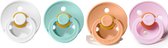 Bibs fopspenen 0 6 maanden set 4 stuks (Mint, White, Baby Pink, Peach) Maat 1 fopspeen