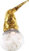 Kerstpop Groot - 60cm Gnoom Goud - Kerstversiering - Decoratie Kerst