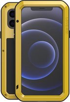 Apple iPhone 12 Mini hoes, Love Mei, Metalen extreme protection case, Geel | GSM Hoes / Telefoonhoes Geschikt Voor: Apple iPhone 12 Mini
