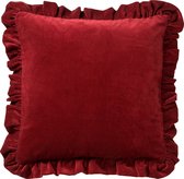 YARA - Kussenhoes velvet Merlot 45x45 cm - rood