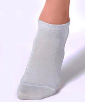 3-PAAR sneakersokken glitter (geschenkset), zilvergrijs, Maat 38/39.