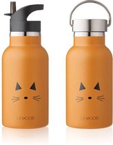 Liewood - Anker Water Bottle 350ml Cat mustard